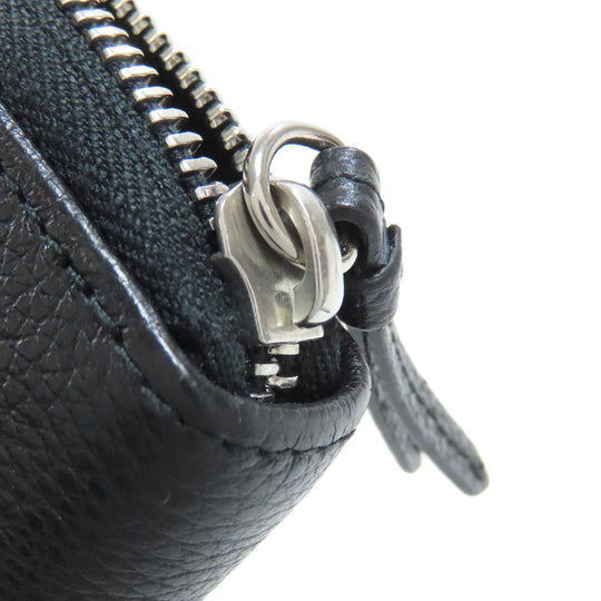 JIMMY CHOO Long Wallet Purse leather black Studs star motif
