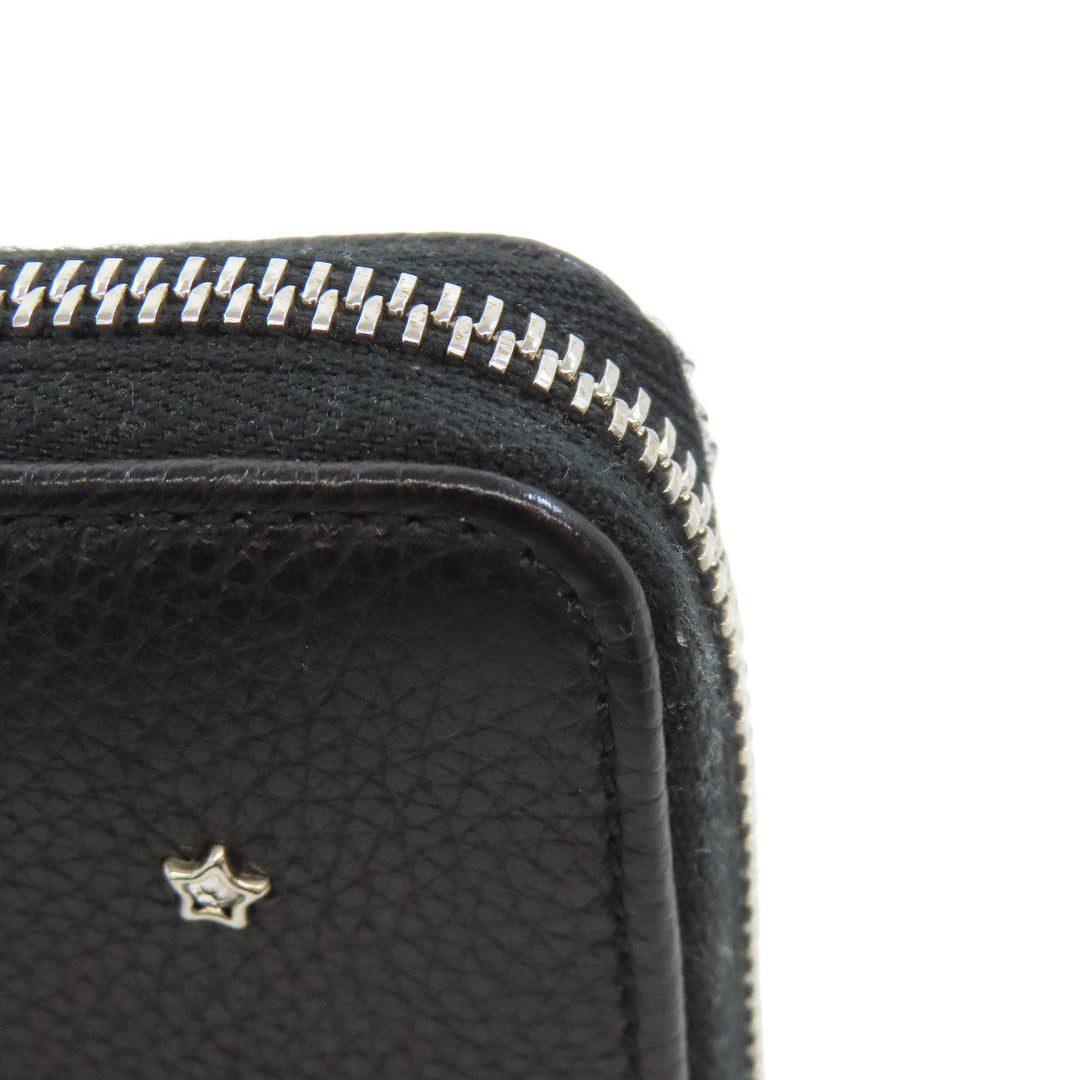 JIMMY CHOO Long Wallet Purse leather black Studs star motif