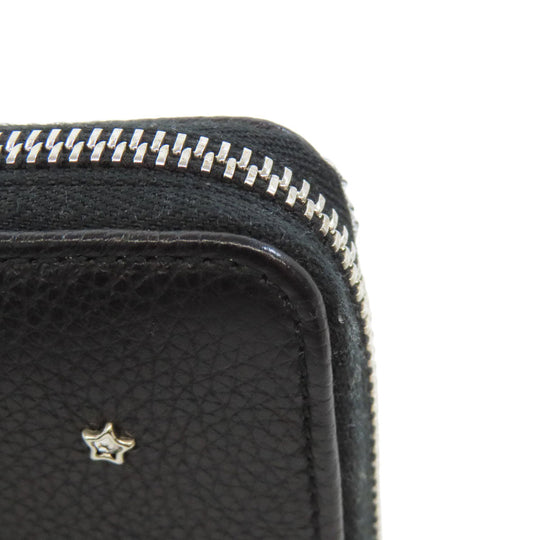 JIMMY CHOO Long Wallet Purse leather black Studs star motif