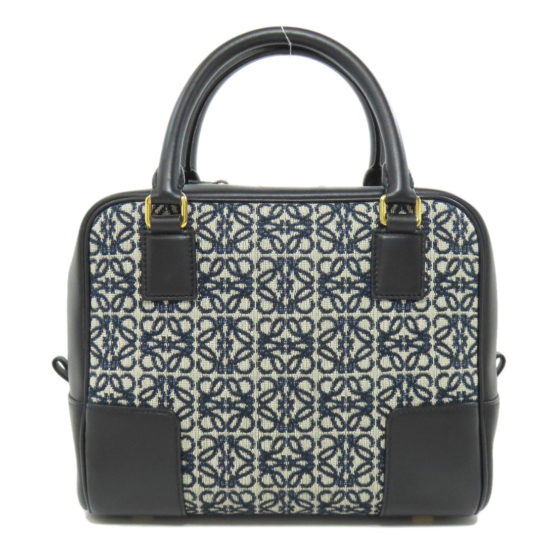 LOEWE Handbag canvas black Amazona 19 2WAY Women Used Authentic