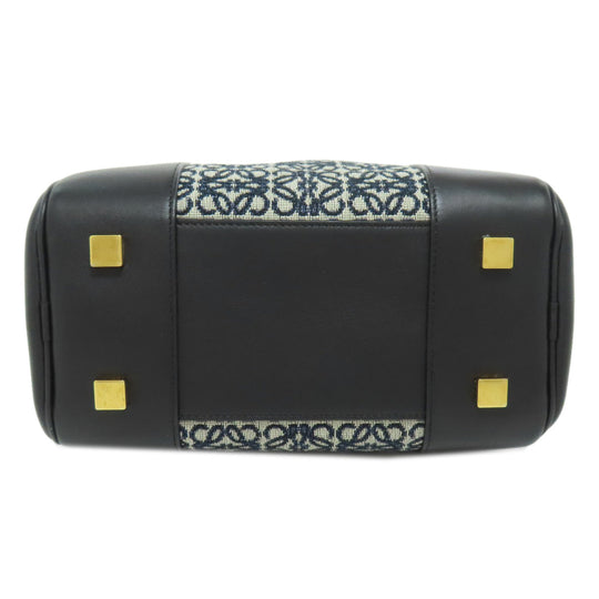 LOEWE Handbag canvas black Amazona 19 2WAY Women Used Authentic