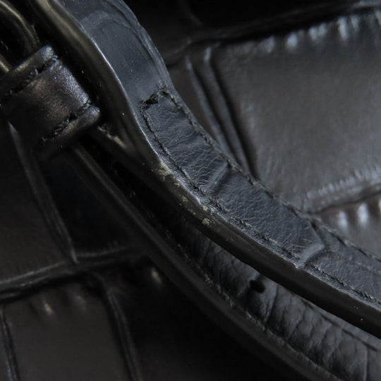 COACH Handbag F37097 leather black Embossed 2WAY Women Used Authentic