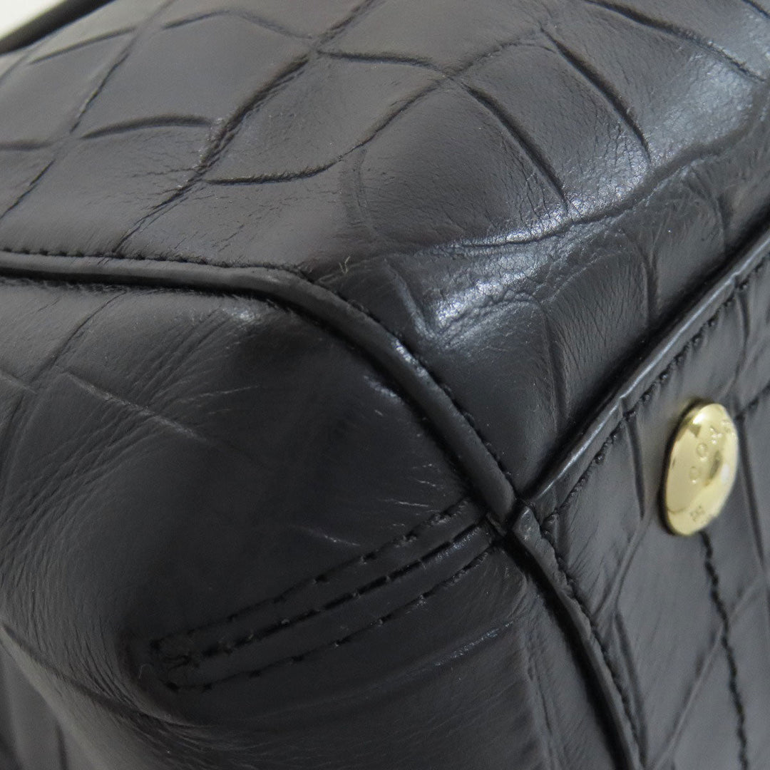 COACH Handbag F37097 leather black Embossed 2WAY Women Used Authentic