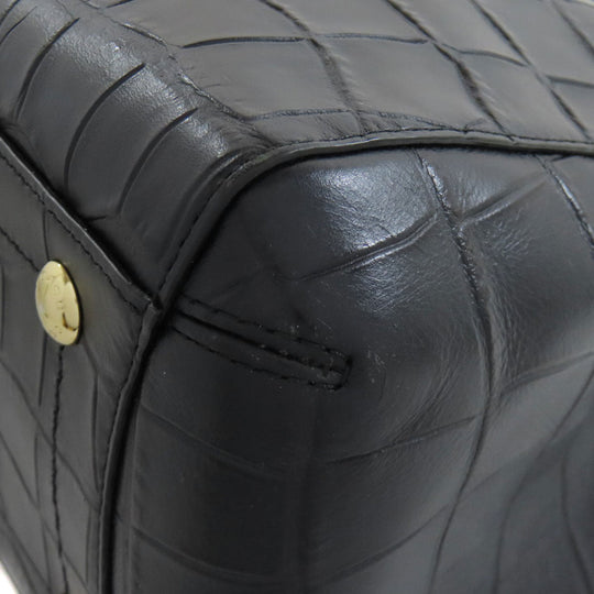 COACH Handbag F37097 leather black Embossed 2WAY Women Used Authentic