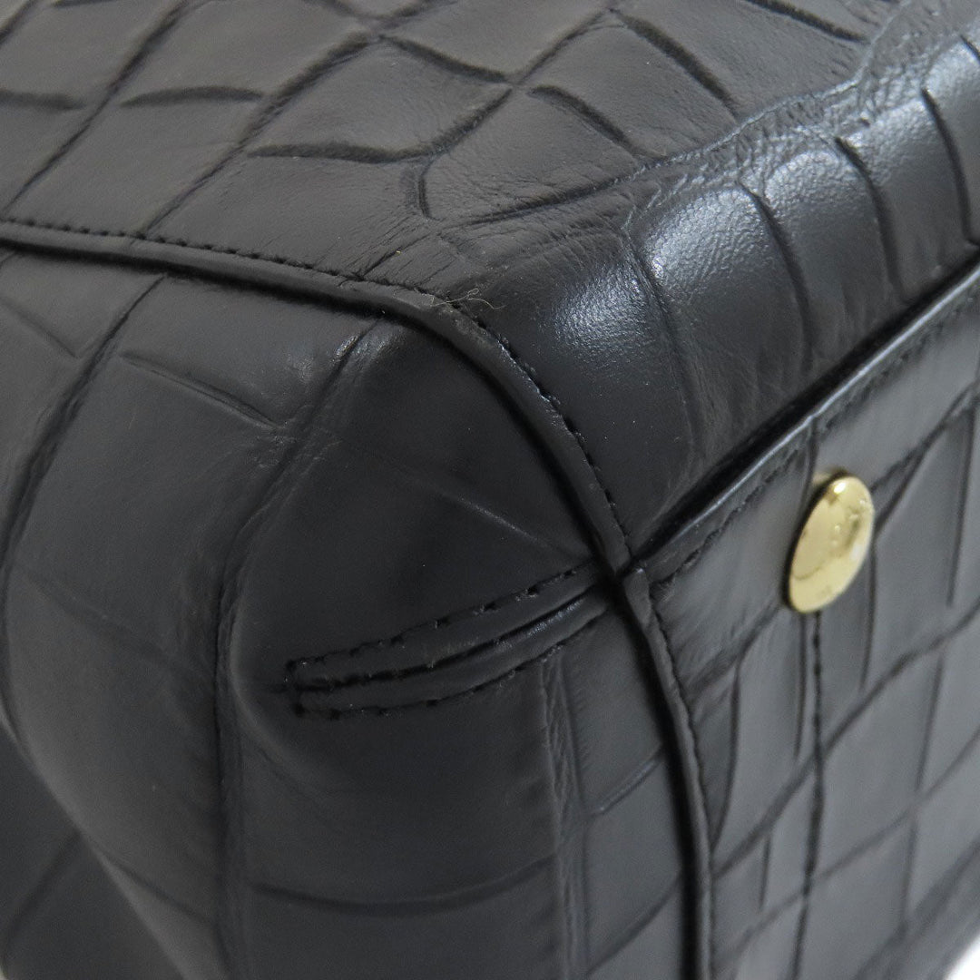 COACH Handbag F37097 leather black Embossed 2WAY Women Used Authentic