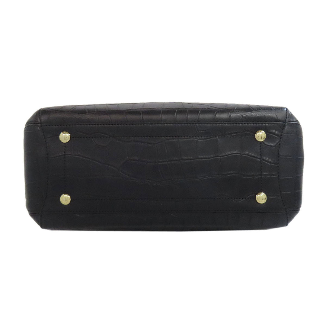 COACH Handbag F37097 leather black Embossed 2WAY Women Used Authentic