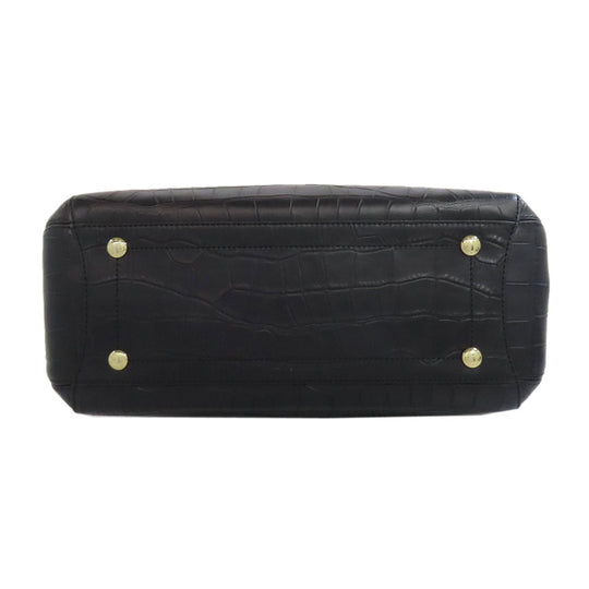 COACH Handbag F37097 leather black Embossed 2WAY Women Used Authentic