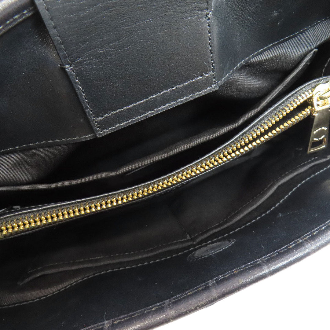 COACH Handbag F37097 leather black Embossed 2WAY Women Used Authentic