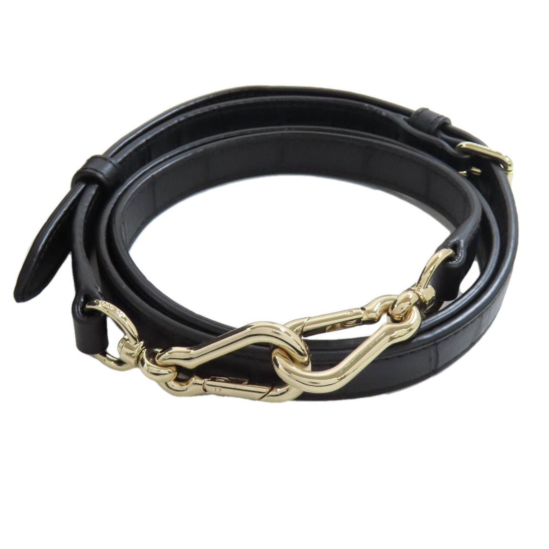 COACH Handbag F37097 leather black Embossed 2WAY Women Used Authentic