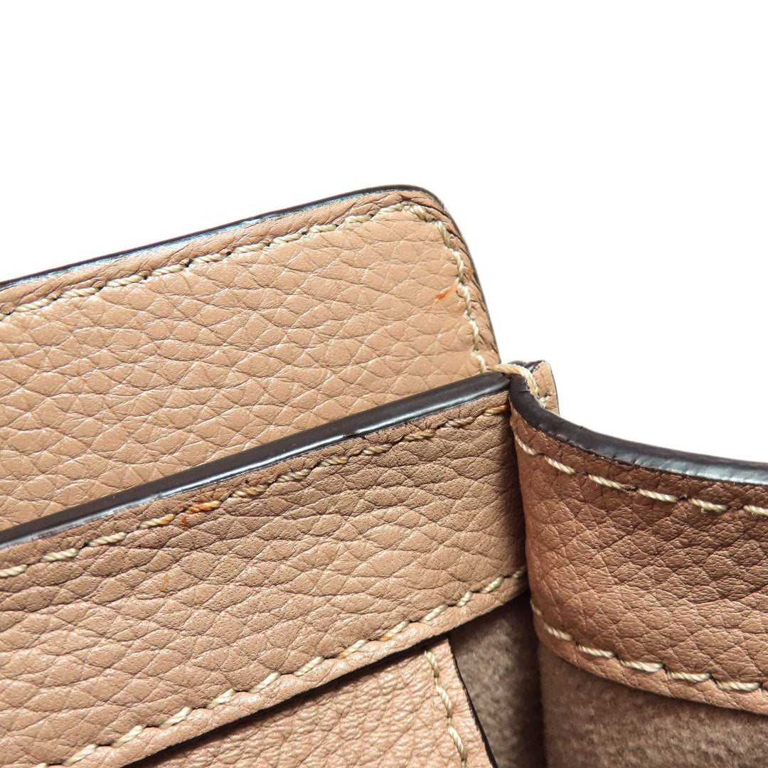 CELINE Handbag Calfskin beige Luggage micro Women Used Authentic