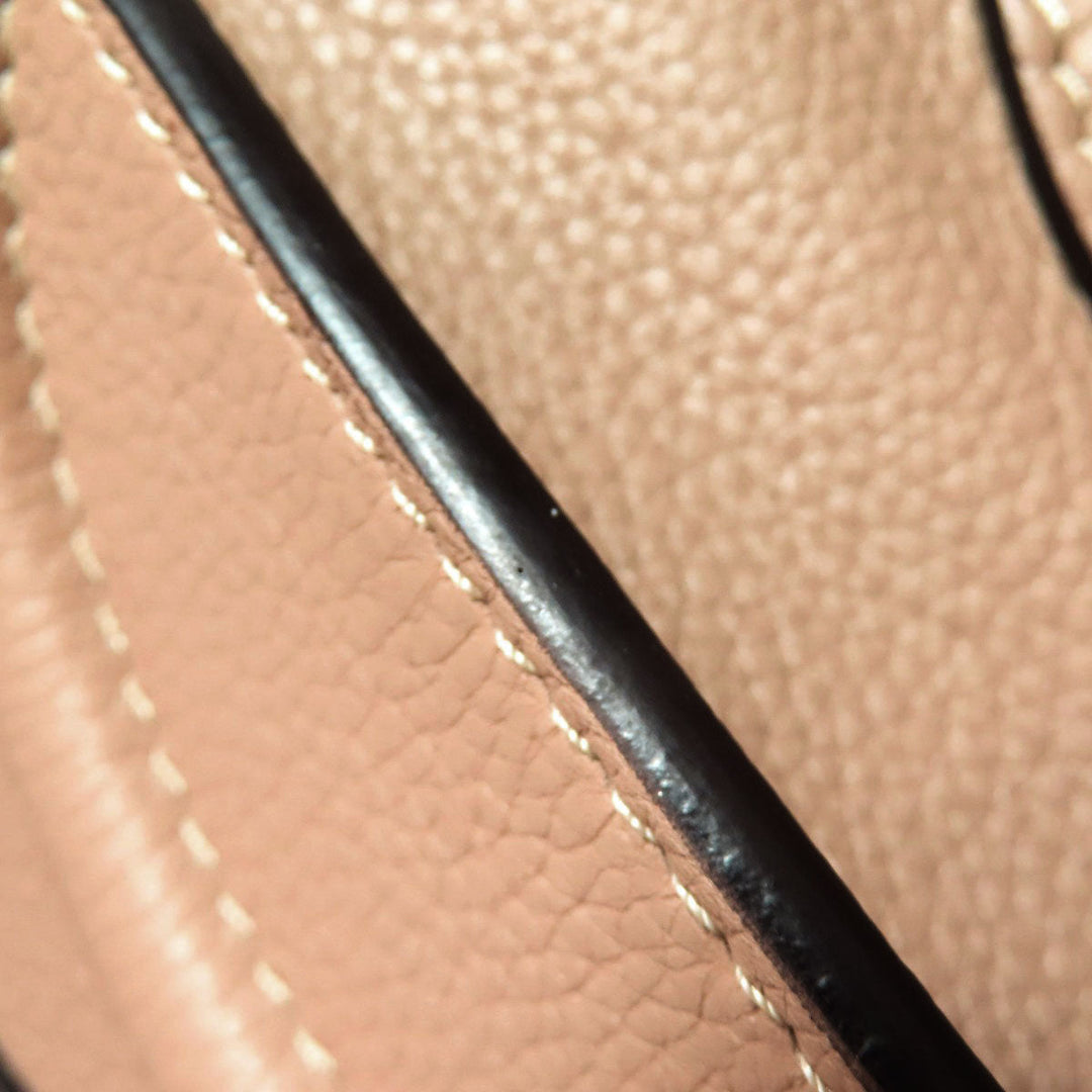 CELINE Handbag Calfskin beige Luggage micro Women Used Authentic