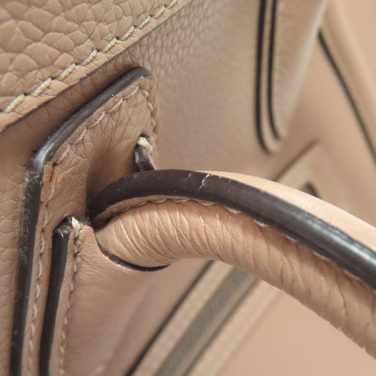 CELINE Handbag Calfskin beige Luggage micro Women Used Authentic