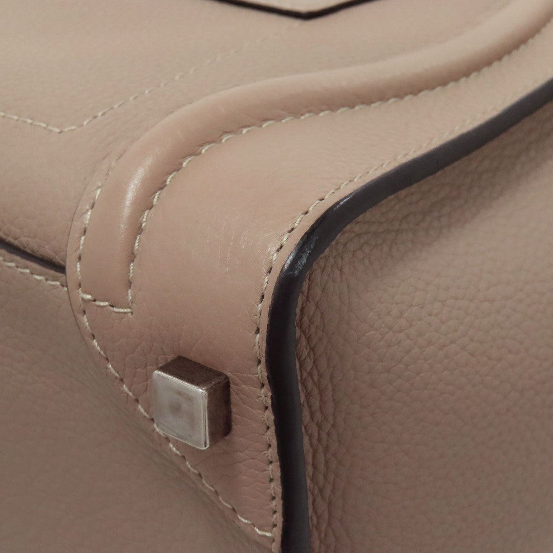 CELINE Handbag Calfskin beige Luggage micro Women Used Authentic