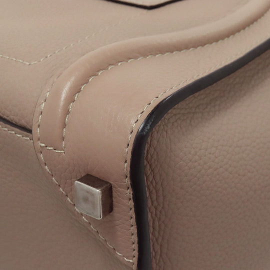 CELINE Handbag Calfskin beige Luggage micro Women Used Authentic