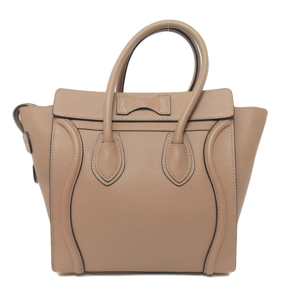 CELINE Handbag Calfskin beige Luggage micro Women Used Authentic
