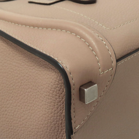 CELINE Handbag Calfskin beige Luggage micro Women Used Authentic