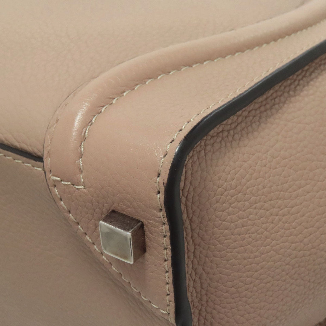 CELINE Handbag Calfskin beige Luggage micro Women Used Authentic