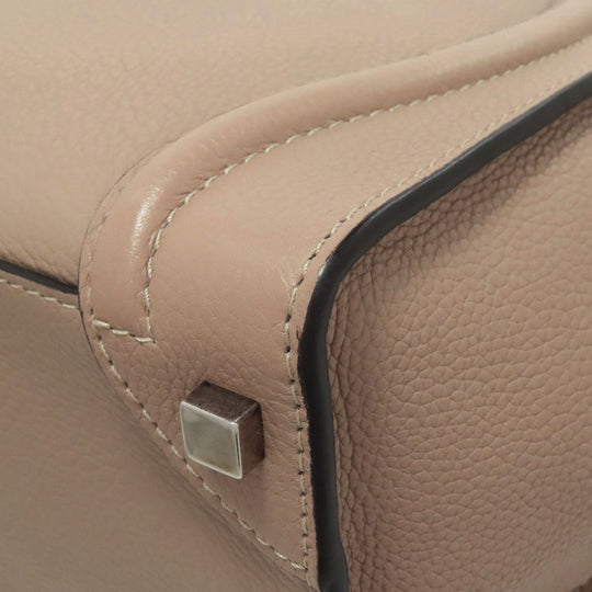 CELINE Handbag Calfskin beige Luggage micro Women Used Authentic