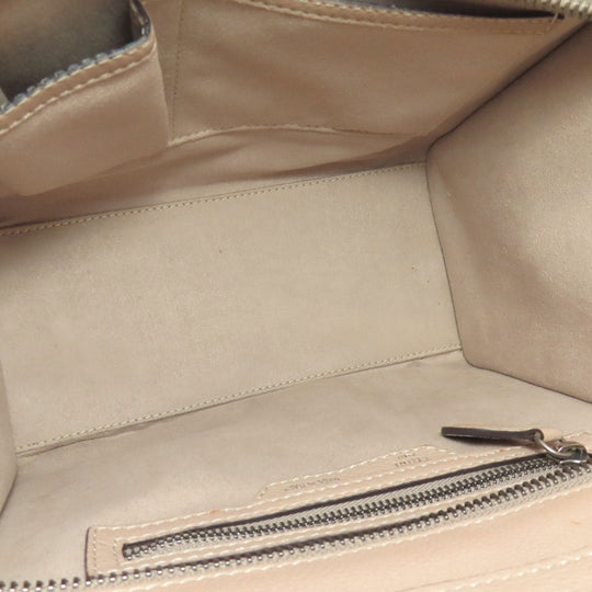 CELINE Handbag Calfskin beige Luggage micro Women Used Authentic