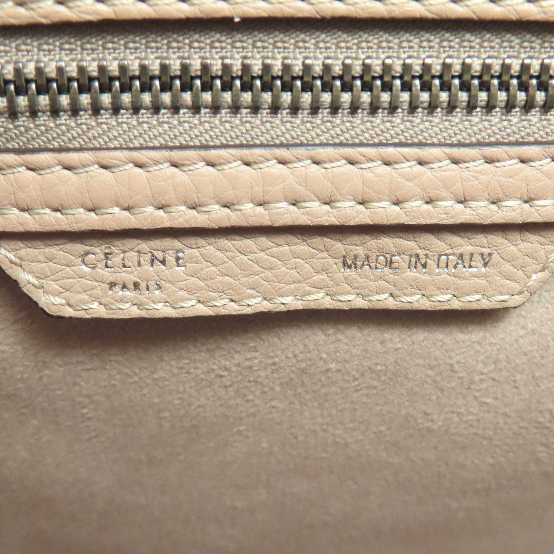 CELINE Handbag Calfskin beige Luggage micro Women Used Authentic