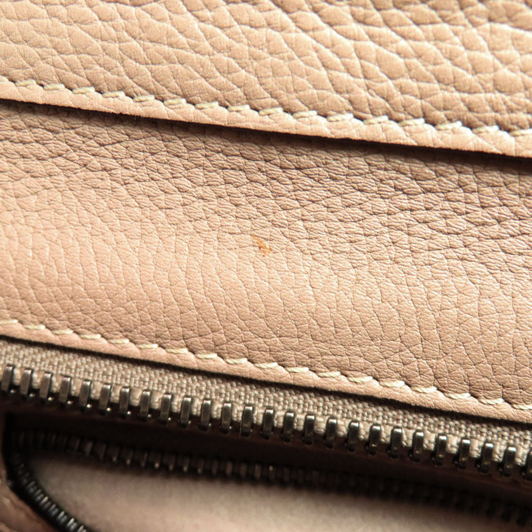 CELINE Handbag Calfskin beige Luggage micro Women Used Authentic