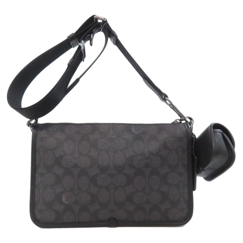 COACH Shoulder Bag CW373 PVC black Heritage Convertible Signature