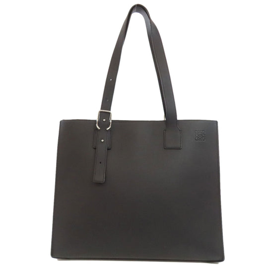 LOEWE Tote Bag Calfskin black Buckle Horizontal Anagram Women Used Authentic
