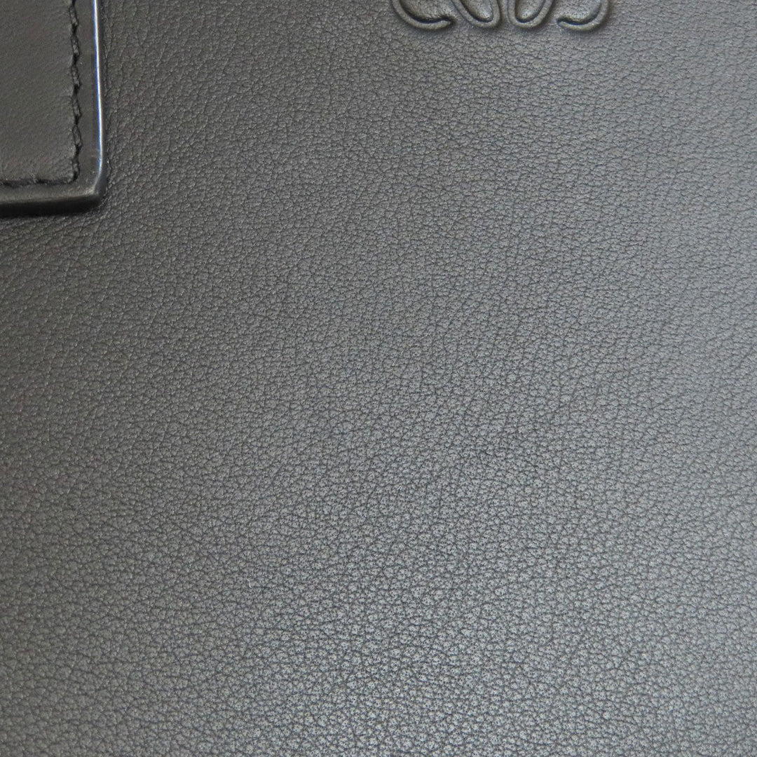 LOEWE Tote Bag Calfskin black Buckle Horizontal Anagram Women Used Authentic