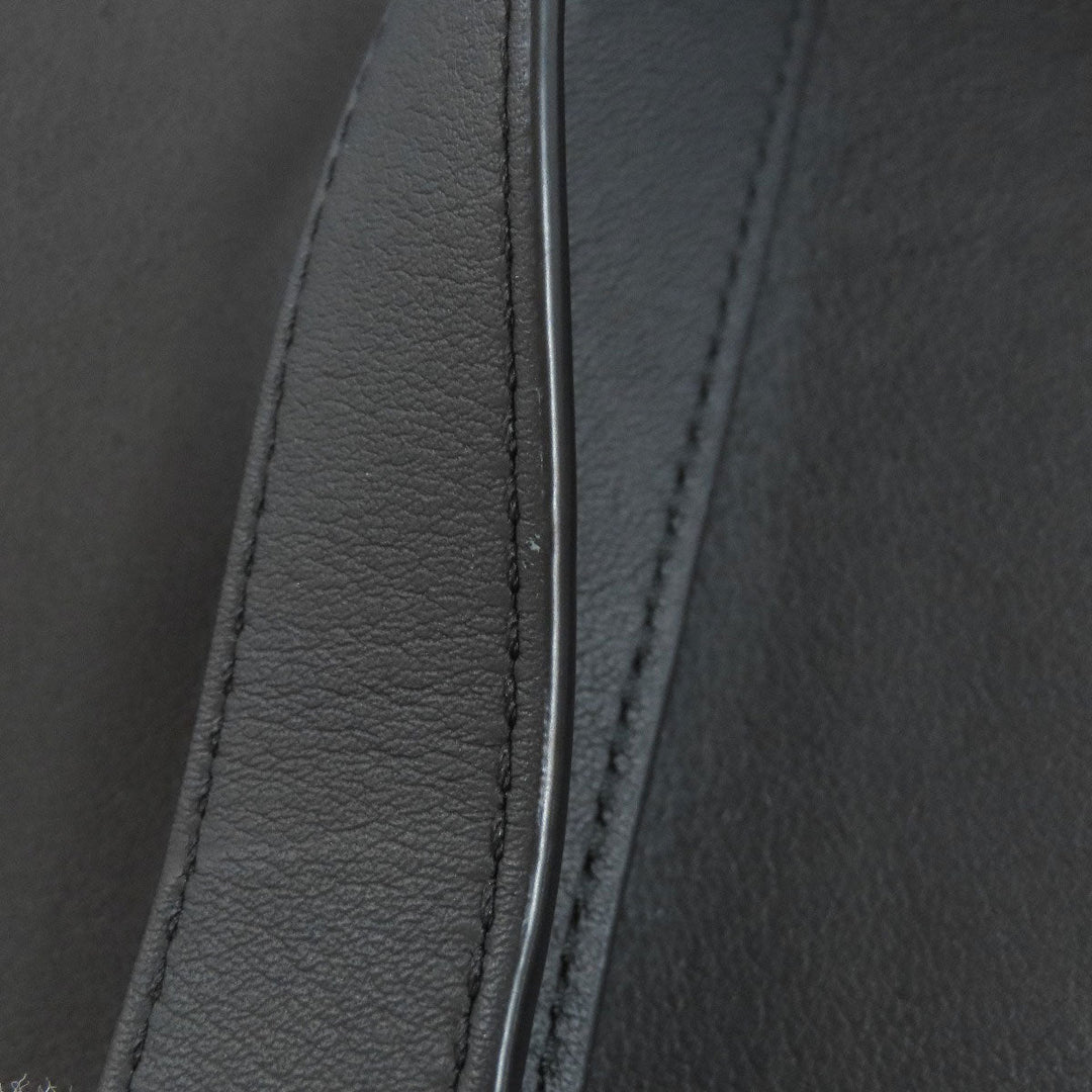 LOEWE Tote Bag Calfskin black Buckle Horizontal Anagram Women Used Authentic