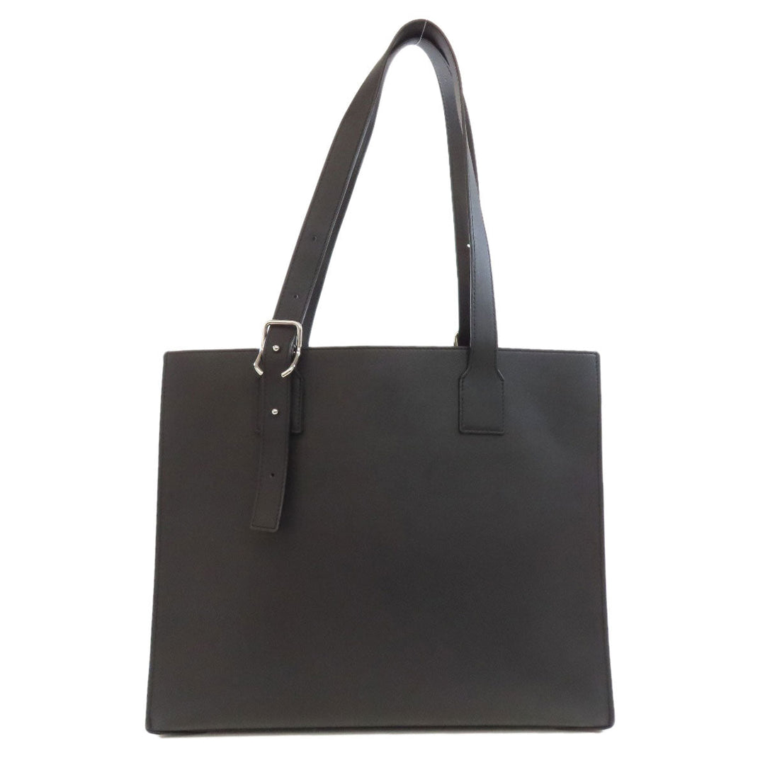 LOEWE Tote Bag Calfskin black Buckle Horizontal Anagram Women Used Authentic