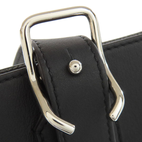 LOEWE Tote Bag Calfskin black Buckle Horizontal Anagram Women Used Authentic