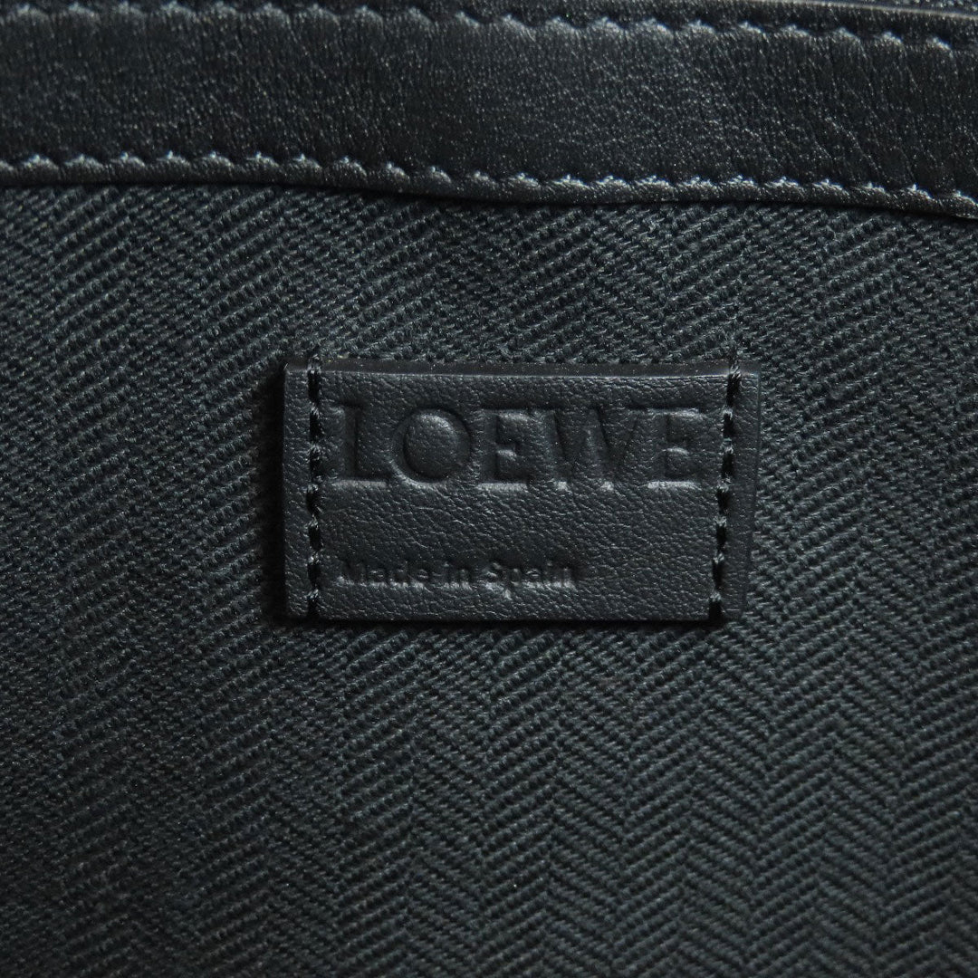 LOEWE Tote Bag Calfskin black Buckle Horizontal Anagram Women Used Authentic