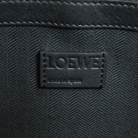 LOEWE Tote Bag Calfskin black Buckle Horizontal Anagram Women Used Authentic