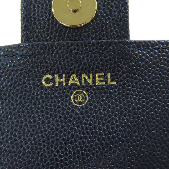 CHANEL Tote Bag AP2095 Grained calfskin, nylon Navy ChainShoulder Eco Bag Gold Metal Women Used Authentic