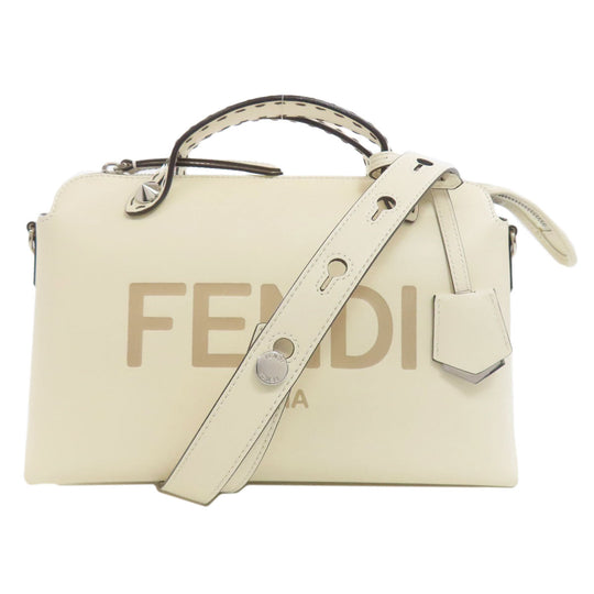 FENDI Handbag Calfskin white By the way 2WAY Women Used Authentic