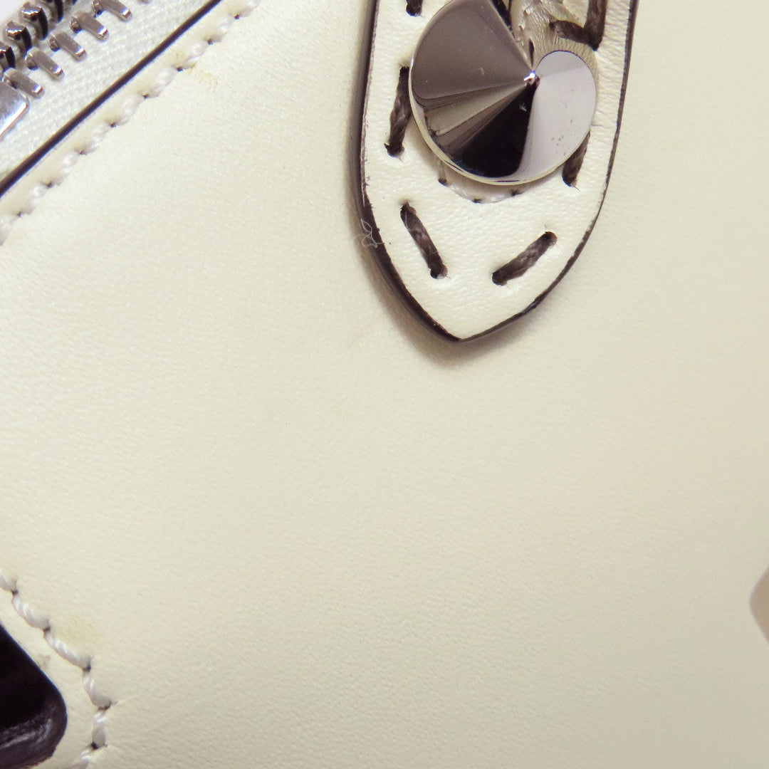 FENDI Handbag Calfskin white By the way 2WAY Women Used Authentic