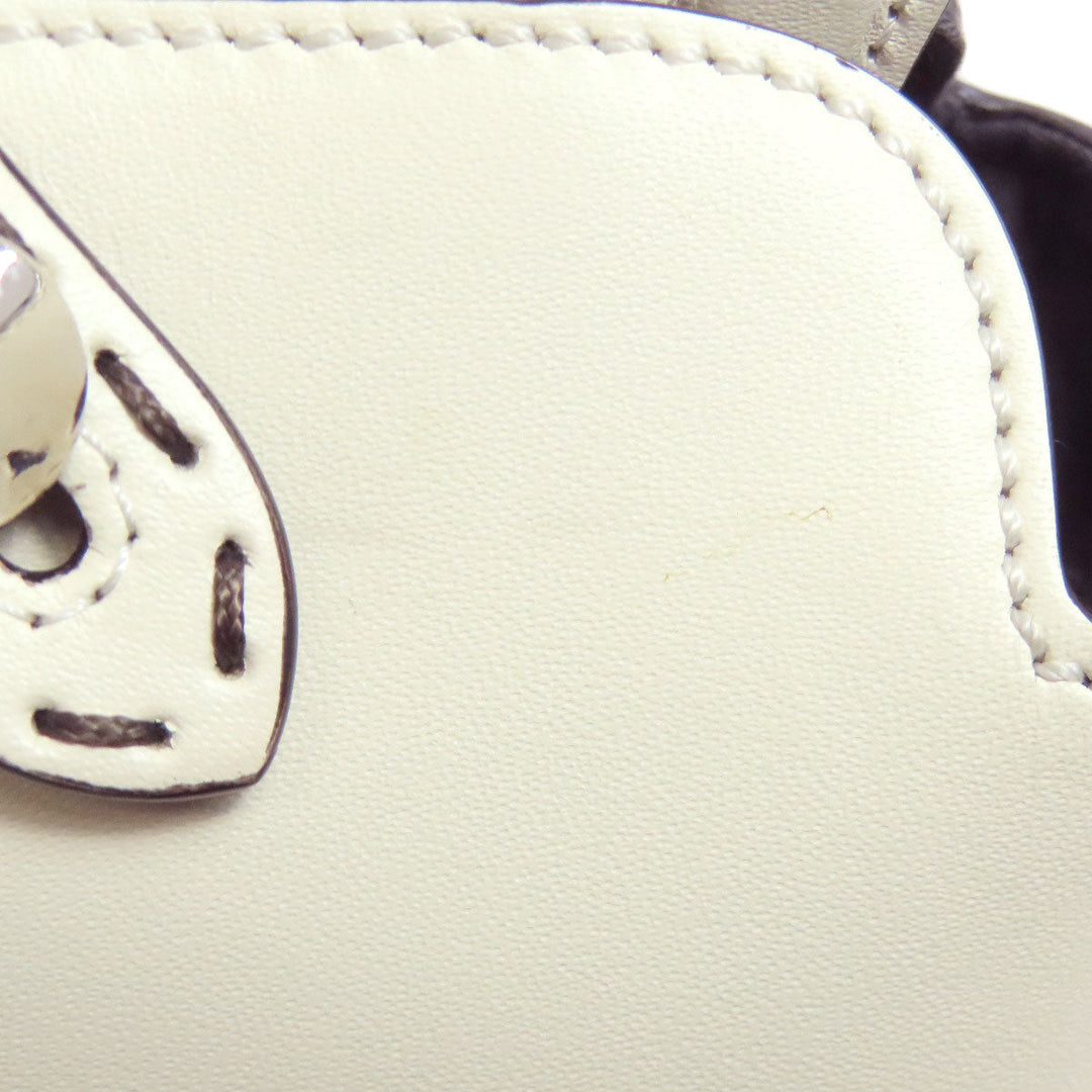 FENDI Handbag Calfskin white By the way 2WAY Women Used Authentic