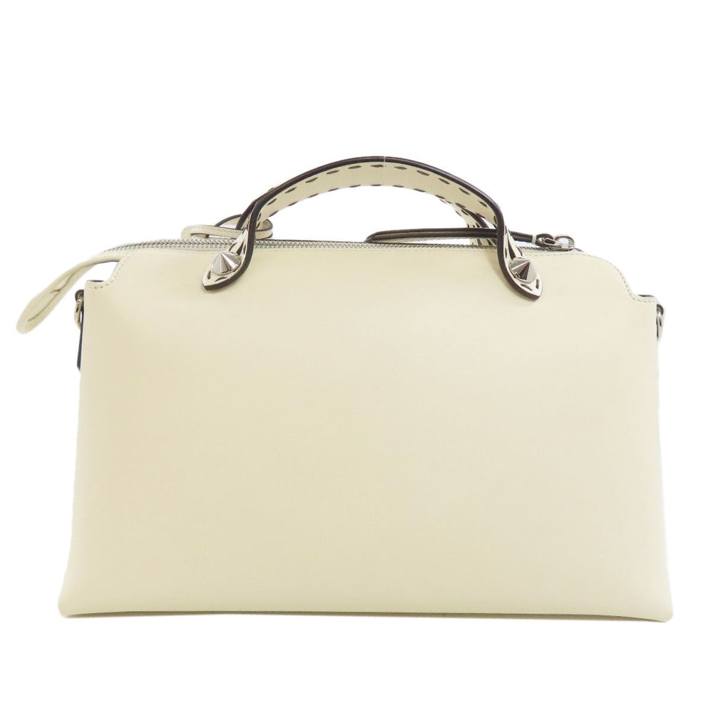 FENDI Handbag Calfskin white By the way 2WAY Women Used Authentic