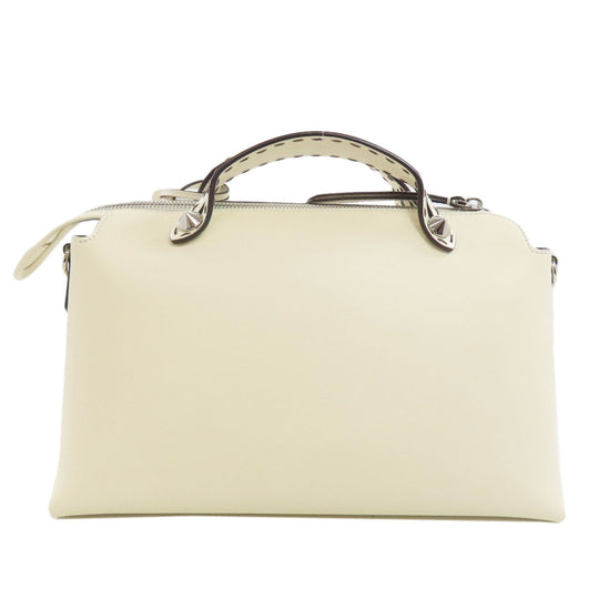 FENDI Handbag Calfskin white By the way 2WAY Women Used Authentic