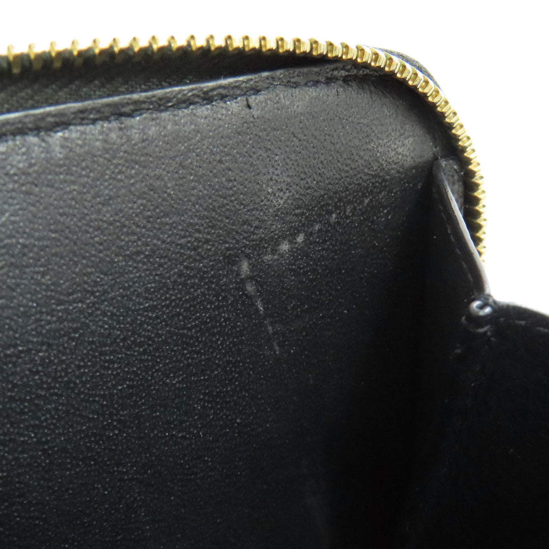 SAINT LAURENT Bifold Wallet Calfskin black Vstitch Women Used Authentic