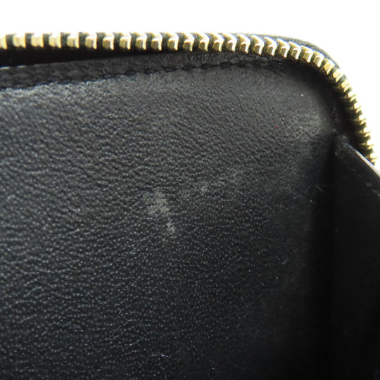 SAINT LAURENT Bifold Wallet Calfskin black Vstitch Women Used Authentic