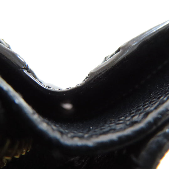 SAINT LAURENT Bifold Wallet Calfskin black Vstitch Women Used Authentic