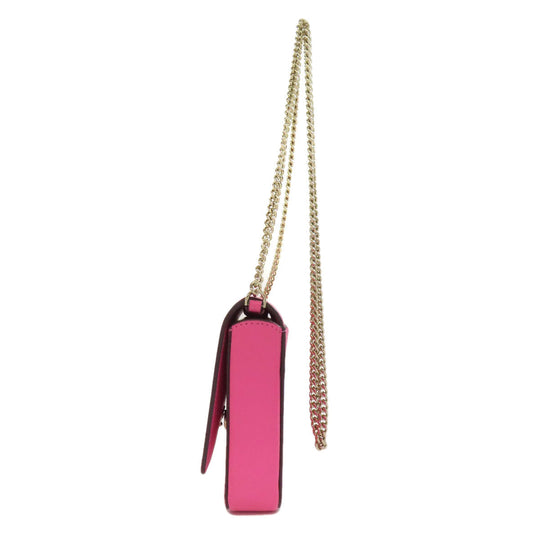 Kate Spade Long Wallet Purse leather pink Chain Wallet Bicolor Women Used Authentic