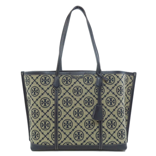 Tory Burch Tote Bag canvas gray Perry T Monogram