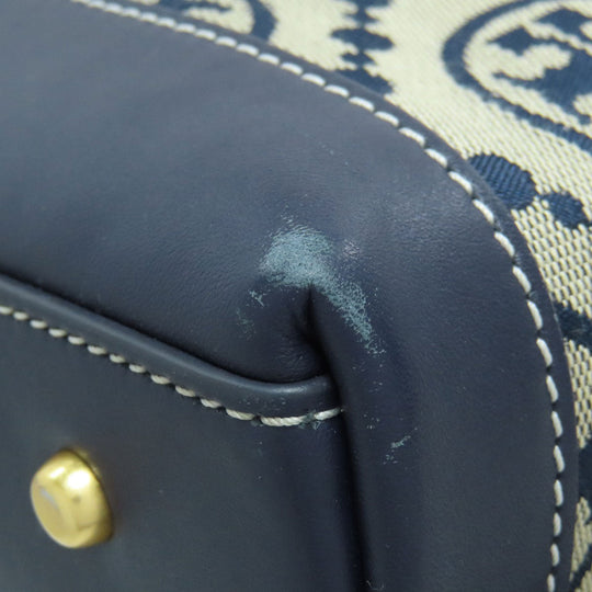 Tory Burch Tote Bag canvas gray Perry T Monogram