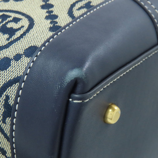 Tory Burch Tote Bag canvas gray Perry T Monogram