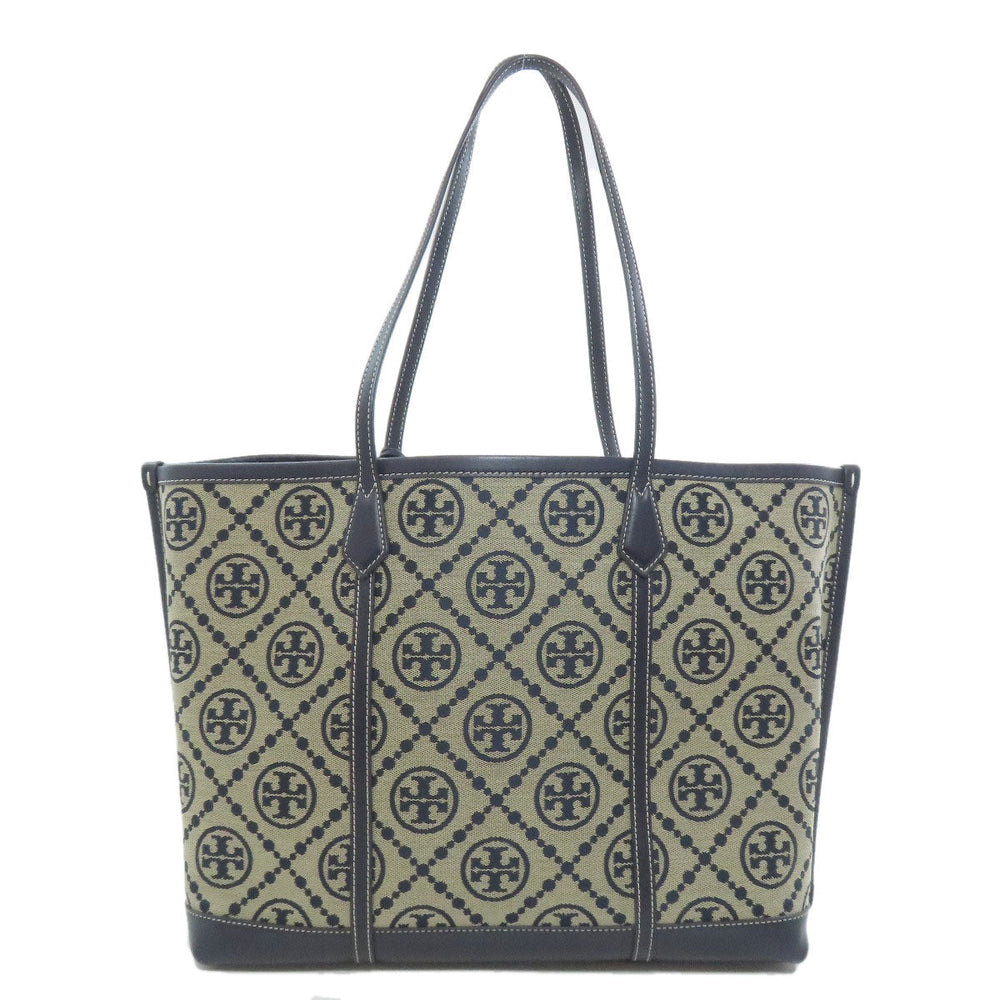 Tory Burch Tote Bag canvas gray Perry T Monogram