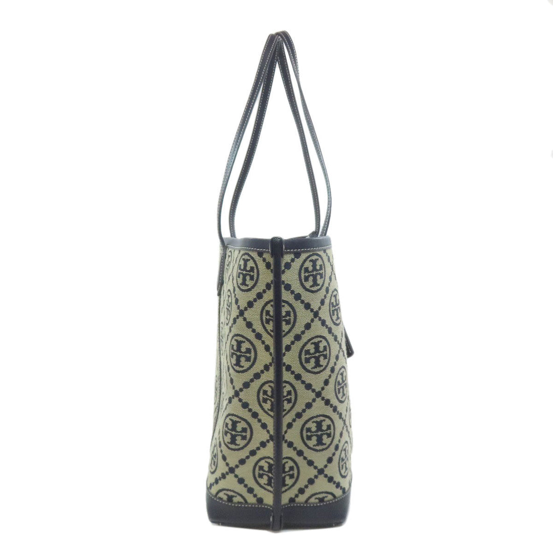 Tory Burch Tote Bag canvas gray Perry T Monogram