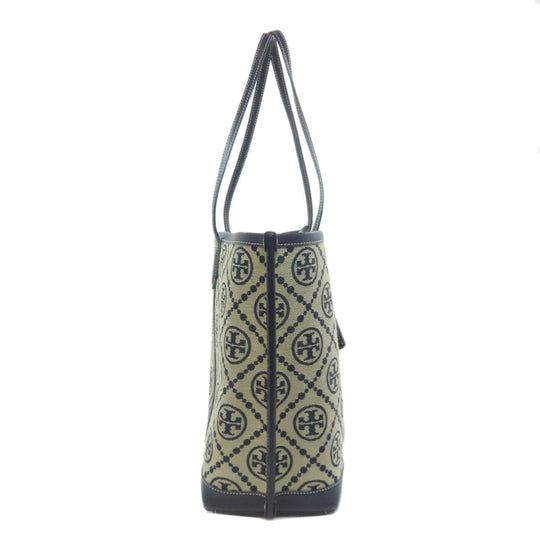 Tory Burch Tote Bag canvas gray Perry T Monogram