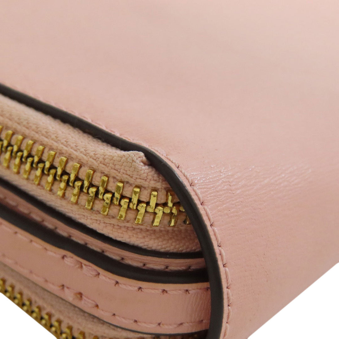 Tory Burch Long Wallet Purse leather pink Shoulder wallet